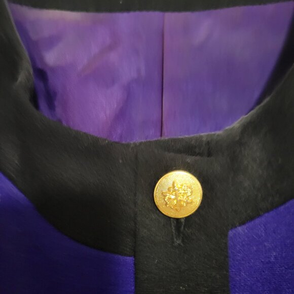 Vintage Women's Button Up Purple Blazer (Size: Large L) - Picture 3 of 6